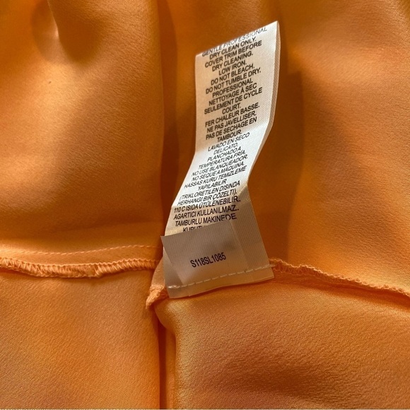 Tibi Open Back Bias Cut Sleeveless Silk Dress Apricot Orange S118SL1085 Size 0 - Picture 15 of 15